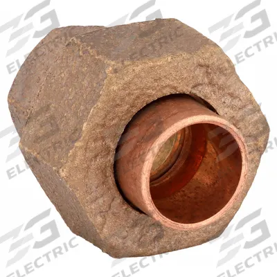 NIBCO Sweat Fitting Union: 3/8 in CTS x 3/8 in CTS, Cup x FTG, Cast Copper (MPN 733-3/8) - Cast Copper & Bronze Tube Fittings