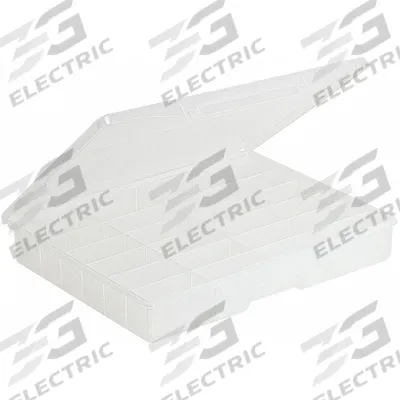 PLANO MOLDING Compartment Box: 11 1/2 in x 14 1/4 in x 2 1/4 in, Clear, 24 Compartments - Small Parts Compartmented Boxes with Fixed Dividers