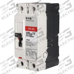 EATON Molded Case Circuit Breaker: 30 A Amps, 100kA at 240V AC, Fixed, AB, Load Side Lug, Std, HFD (MPN HFD2030). Key specifications — attr217792: HFD; attr196056: 100kA at 240V AC; attr196057: Fixed; attr196058: AB; attr196059: Load Side Lug; attr196061: 225A/F.