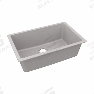 ELKAY Sink: 29 1/2 in Overall Lg, 18 3/4 in Overall Wd, 9 1/2 in Bowl Dp, 27 in Bowl Lg - One-Bowl Counter-Mounted Kitchen & Bar Sinks without Faucets