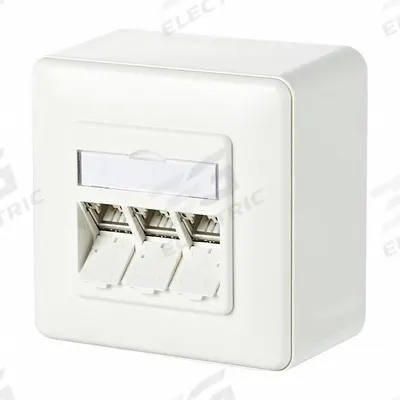 METZ CONNECT Wall Outlet: AP, GD-Zn (Zinc Die-Cast), IDC Connection x RJ45 - Voice & Data Housings, Panels & Connector Components