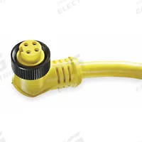 Cordset: 7/8"-16 Female Right Angle x Bare Wire, 4 Pins, Yellow, PVC, 6 ft Cable Lg (MPN 104001A01F060). Key specifications — Cable Jacket Color: Yellow; NEMA Rating: 6P; Cable Jacket Material: PVC; IP Rating: IP67; Wire Size: 16 AWG; Brand: BRAD HARRISON.