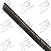 CAPLUGS Fire Resistant Anti-Static Spiral Wrap: 4 5/16 in Dia, 66 ft Lg, Black, Polyethylene (MPN FRAS-90). Key specifications — Product Type: Hydraulic Hose; Cable; Brand: CAPLUGS; Color: Black; Material: Polyethylene.