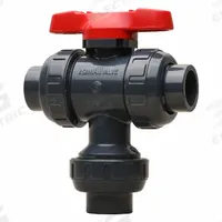 ASAHI Manual Three-Way Ball Valve: 2 in, PVC, 150 psi Max. Pressure (CWP), Full Port Ball Port, Tee (MPN 2511020). Key specifications — Brand: ASAHI; Inlet Connection Entry: Bottom; Handle: Tee.