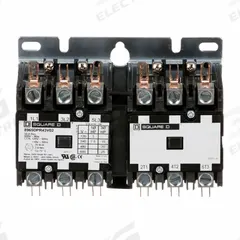 SQUARE D Hoist Contactor: 3 Poles, 120V AC, 40 A, Reversing, Std Contactor Frame Size (MPN 8965DPR43V02). Key specifications — Brand: SQUARE D; Coil Voltage: 110/120V AC; Contactor Style: Hoist Definite Purpose Contactor; Maximum Voltage Rating: 600V AC; Series: 8965 Series Type DPR; Phase: Three; Main Pole Contact Form: 3NO.