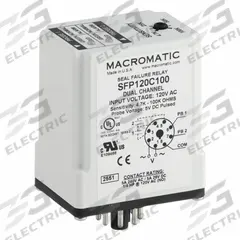 MACROMATIC Pump Seal Failure Relay: Socket Mounted, 5 A Current Rating, 120V AC, 8 Pin (MPN SFP120C100). Key specifications — Manufacturer Part Number: SFP120C100; Brand: MACROMATIC.