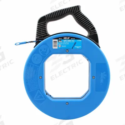 IDEAL Fish Tape: 100 ft Lg, Manual Wind Tape Retraction, 200 lb/in Tensile Strength - Non-Conductive Fish Tapes