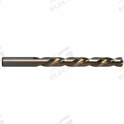 CHICAGO-LATROBE Jobber Length Drill Bit: 25/64", 135° Split Point, Straw/Bronze Cobalt - Left-Hand Cobalt Jobber-Length Drill Bits