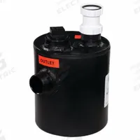 ORION Dilution Tank and Trap: 1.5 gal Capacity, 9 in Overall Dia, 9 in Overall Wd, 10 in Overall Dp (MPN OF59155-203). Key specifications — Material: Plastic; Includes: (2) Inlets; Brand: ORION.