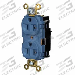 HUBBELL Receptacle: Duplex, 5-20, Blue, 125V AC, 20 A, 2 Pole / 3 Wire (MPN HBL5362STBL)