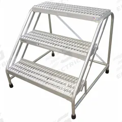 COTTERMAN Step Stool: 3 Steps, 2.5 ft Overall Ht, 500 lb Load Cap, Aluminum, 2.5 ft Standing Ht (MPN 1903N2628A3E10B1C50P1). Key specifications — Brand: COTTERMAN; Color: Gray.