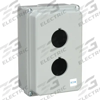 EATON Push Button Enclosure: 30mm, 2 Holes, Cast Zinc - Enclosures for 30mm Operators