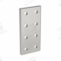 Joining Plate: Rectangular Flat Plate, 20 Series, 76 mm x 36 mm x 4 mm, For 5 mm Slot Wd, 8 Holes (MPN 093VD4080). Key specifications — Material: Aluminum; Brand: FATH INC.; Finish: Matte Chrome Plated.