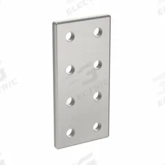 Joining Plate: Rectangular Flat Plate, 20 Series, 76 mm x 36 mm x 4 mm, For 5 mm Slot Wd, 8 Holes (MPN 093VD4080). Key specifications — Material: Aluminum; Brand: FATH INC.; Finish: Matte Chrome Plated.
