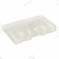 WESTWARD Tool Case: 14 in W 8 3/4 in D 1 3/4 in H, Plastic, Clear, Hinged Lid, 28 Compartments (MPN 5MZJ0). Key specifications — attr1116905: Clear; attr1116917: Hinged; attr1116946: WESTWARD.