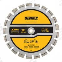 DEWALT Diamond Saw Blade: Asphalt, 14 in Blade Dia., 1 in Arbor Size, Wet/Dry, Best, Segmented (MPN DW47444). Key specifications — attr1097734: Wet/Dry; attr1097738: Power Cutter; attr1097751: DEWALT.