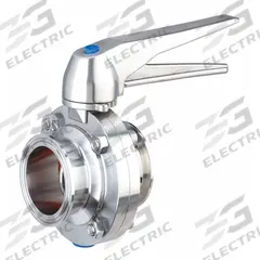 VNE Butterfly Valve: 1 1/2 in Pipe Size, Clamp, 145 psi Max. Pressure (CWP), 316L Stainless Steel (MPN 51C-61.5MS/STH). Key specifications — Average Surface Roughness (Ra): ≤ 32 micron; Brand: VNE; Stop Positions: 12; Handle Type: Lever; Body Material: 316L SS; Disc Material: 316L SS.