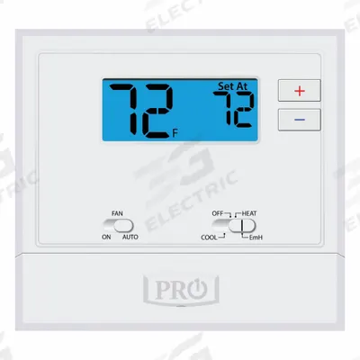 PRO1 IAQ Low Voltage Thermostat: Heat or Cool, Manual, B/C/E/G/O/R/W2/Terminal Designations - Digital Thermostats