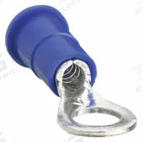 3M Ring Terminal: Blue, Vinyl Insulation, #6 Stud Size, 16 AWG to 14 AWG Wire Sizes, 1,000 V (MPN MVU14-6R/SX). Key specifications — attr1308027: 3M.