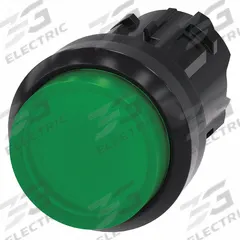SIEMENS Extended Push Button: Green, 22 mm Mounting Size, Non-Metallic, Momentary (MPN 3SU1001-0BB40-0AA0). Key specifications — Brand: SIEMENS; Action: Momentary; Series: 3SU; Push Button Material Type: Non-Metallic.