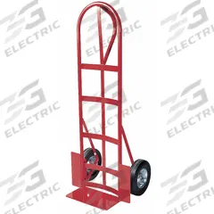 DAYTON General Purpose Hand Truck: 400 lb, Single-Loop Handle, Red, Steel, Semipneumatic (MPN 3W088). Key specifications — Brand: DAYTON; Color: Red.