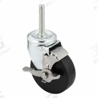 APPROVED VENDOR Stem Caster: Inch, Swivel, 4 in Wheel Dia., 1 1/4 in Wheel Wd, 5 in Mounting Ht (MPN P12S-R040D-ST9-WB). Key specifications — Brand: APPROVED VENDOR; Thread Size: 1/2"-13; Roll Up: Swivel with Brake.