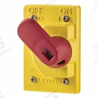 LEVITON Weatherproof Cover: Valox PBT, Wetguard, Toggle Switches, 4 5/8 in Overall Ht, 4/4X, Yellow (MPN COVER-S). Key specifications — Brand: LEVITON; Color: Yellow; Compatible with Product Type: Toggle Switches; Compatible with Series: Wetguard; Mounting Orientation: Vertical.