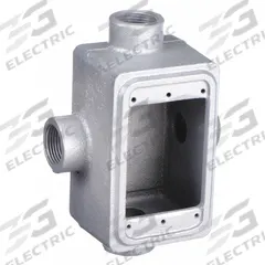 APPLETON ELECTRIC Electrical Box: Iron, Rectangular, 1 Gangs, 1/2 in Hub Size, 25 cu in Capacity (MPN FDX-1-50). Key specifications — Color: Gray; Brand: APPLETON ELECTRIC.