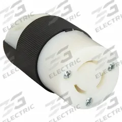 HUBBELL Locking Connector: Non-NEMA, Black/White, 125/250V AC, 10 A_15 A Current Rating, 3 Poles (MPN HBL7565C). Key specifications — Brand: HUBBELL.