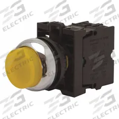 EATON Extended Push Button: 22 mm Mounting Size, Non-Metallic, Maintained (MPN M22-DRLH-Y). Key specifications — Brand: EATON; Action: Maintained; Series: M22; Push Button Material Type: Non-Metallic.