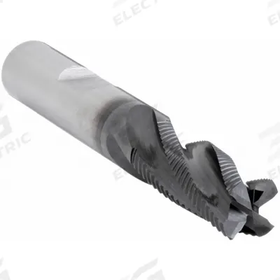 CLEVELAND Roughing End Mill: Carbide, TiAlN Coated, 4 Flute, Fine Pitch, 3/8" Mill Dia - Square Carbide Roughing End Mills
