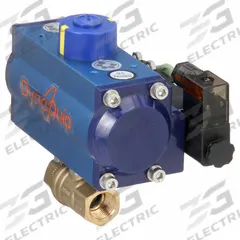 DYNAQUIP CONTROLS Pneumatically Actuated Two-Way Ball Valve: 1/2 in Size, Brass, FNPT x FNPT (MPN PHH23ATSR05210A). Key specifications — Brand: DYNAQUIP CONTROLS; Pilot Solenoid Voltage: 115V AC.
