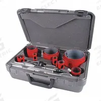 MORSE Hole Saw Kit: 16 Pieces, 1 15/16 in Max. Cutting Dp, Bi-Metal, 5/6 Teeth per Inch (MPN MHS16P). Key specifications — attr1098178: 5/6; attr1098172: MORSE.