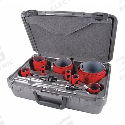 MORSE Hole Saw Kit: 16 Pieces, 1 15/16 in Max. Cutting Dp, Bi-Metal - Multi-Material-Cutting Hole Saw Kits