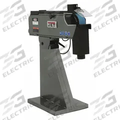 JET Belt Grinder: For Metal, 220 V, Three-Phase, 4 hp, 3 in Belt Wd, 79 in Belt Lg, Floor Standing (MPN 414615). Key specifications — attr652810: 220 V; attr652799: Belt Grinder; attr663749: Metal; attr652794: Three-Phase; attr663750: Floor Standing; attr652806: BG; attr652768: JET.