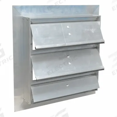 CANARM Motorized Damper: For 12 in Nominal Duct Dia, Double Panel, 12 in H, 12 in W - Motorized Wall-Mount Backdraft Dampers