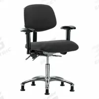 ESD Chair: Fabric, Arms Included, Ht Range 19 in to 24 in, 18 1/2 in Seat Wd, 17 in Seat Dp, Adj (MPN BR-ESD-FDHCH-CR-T1-A1-EG-ESDBLK). Key specifications — Foot Support: No; Back Tilt Backward: 13.5°; Back Tilt Forward: 10.5°; Base Material: Aluminum; Brand: APPROVED VENDOR; Product Type: ESD Chair; ESD-Safe: ESD-Safe; Seat Tilt Backward: 3°.