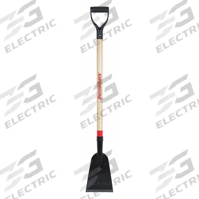 RAZOR-BACK Ice Chopper/Scraper: Steel, 7 in Blade Wd, Wood, D-Grip - Ice Scrapers & Choppers