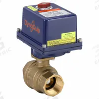 DYNAQUIP CONTROLS Electrically Actuated Two-Way Ball Valve: 1 1/2 in, Brass, 12 to 24V AC/DC (MPN EHH27ATE25H). Key specifications — Included Mounting: ISO 5211 Actuator Mounting Pad; Brand: DYNAQUIP CONTROLS; Stem Material: Nickel-Plated Brass; Actuator Features: Heater.