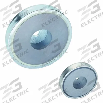 ELESA Magnet: Neodymium, 50 mm Outside Dia, 8 mm Tap Size, 10 mm Thick, Cup Magnet - Cup Rare Earth Magnets