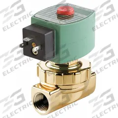 REDHAT Solenoid Valve: 2-Way, Normally Closed, 1/2 in Pipe Size, 110V AC/120V AC, Brass Body, DIN (MPN SU8220G406). Key specifications — Pipe Size: 1/2 in; Voltage: 110V AC; Brand: REDHAT.
