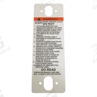 COFFING Warning Label: Electric Chain Hoists, 4,000 lb_1,000 lb_2,000 lb Compatible Load Capacity (MPN 687K3W). Key specifications — Compatible Series: JLC; Manufacturer Part Number: 687K3W.