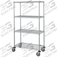 APPROVED VENDOR Wire Shelving Unit: 60 in x 18 in x 69 in, Dry/Harsh/Wet, Split Sleeve, 4 Shelves (MPN GAWRC63-1860S). Key specifications — Color: Silver; Recommended Environment: Dry; Number Of Shelves: 4; Caster Wheel/Configuration: (4) Swivel; Material: Stainless Steel; Caster Wheel/Tread Material: Polyurethane; Brand: APPROVED VENDOR.