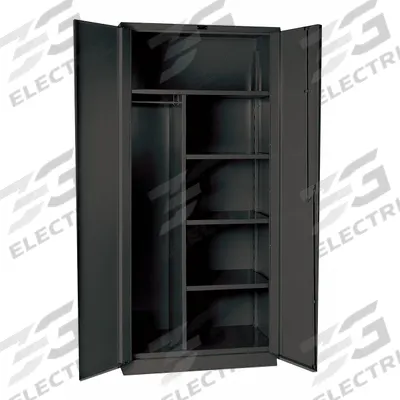 HALLOWELL Storage Cabinet: 48 in x 24 in x 78 in, 4 Shelves, Swing Handle & Padlock Hasp - Industrial Combination Cabinets