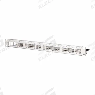 METZ CONNECT Patch Panel: Rack, Stainless Steel, 24 Ports - Voice & Data Housings, Panels & Connector Components