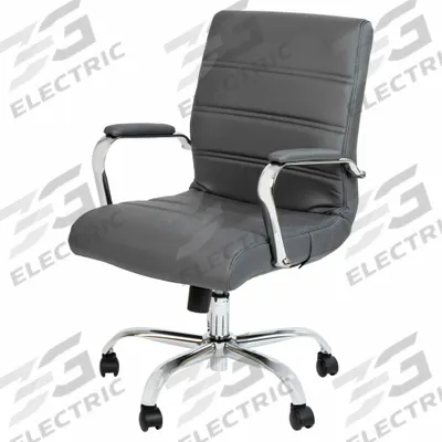 FLASH FURNITURE Office Chair: Whitney, Faux Leather Material, 19 1/2 in Back Ht - Fixed-Arm Office Chairs