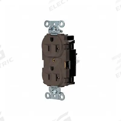 HUBBELL Receptacle: Duplex, 5-20, Brown, 125V AC, 20 A, 2 Pole / 3 Wire (MPN 5362ST) - General Purpose Receptacles