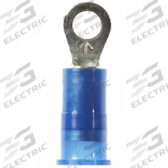 3M Ring Terminal: Blue, Nylon Insulation, #6 Stud Size, 16 AWG to 14 AWG Wire Sizes, 1,000 V (MPN MNG14-6R/SK). Key specifications — attr1308027: 3M.