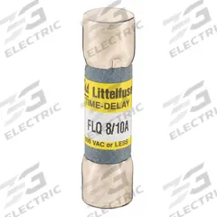 LITTELFUSE Fuse: FLQ Series, Midget, Time-Delay, 800 mA, 500 V AC, 300 V DC, 13/32 in x 1 1/2 in (MPN FLQ.800). Key specifications — Series: FLQ; Brand: LITTELFUSE.