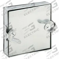 Duct Access Door: 8 in x 8 in, 24 ga, Steel, Double Cam, Tab-In Hinge, 8 in Observation Port Ht (MPN 5EFT1). Key specifications — Brand: DAYTON; Insulation Material: Fiberglass; Material: Steel; For Duct Shape: Rectangular.